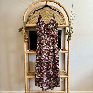 Bar III Twist Front Satin Poppy Dress | Size M